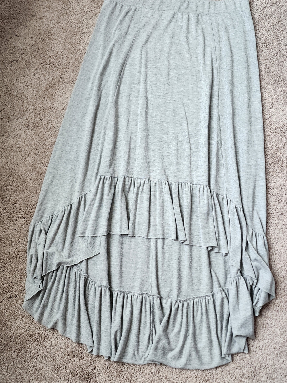 Light Gray Ruffle High-Low Skirt - Picture 11 of 15